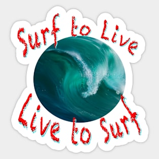 Live to Surf Sticker